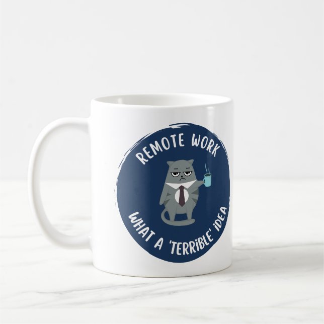 Passiv aggressiv (fjärrarbete) kaffe Mugg (blått) (Vänster)