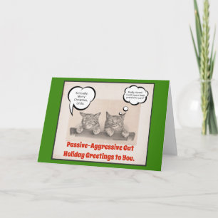 Passiv Aggressiv katt Helgdag Jul Önskemål Kort