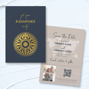 Passkompass för destinationsbröllop Bröllop Spara Datumet
