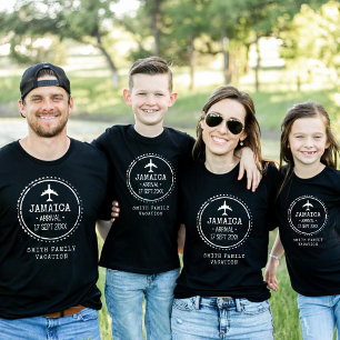Passkontorstämpel Jamaica Familjesemester Svart T Shirt