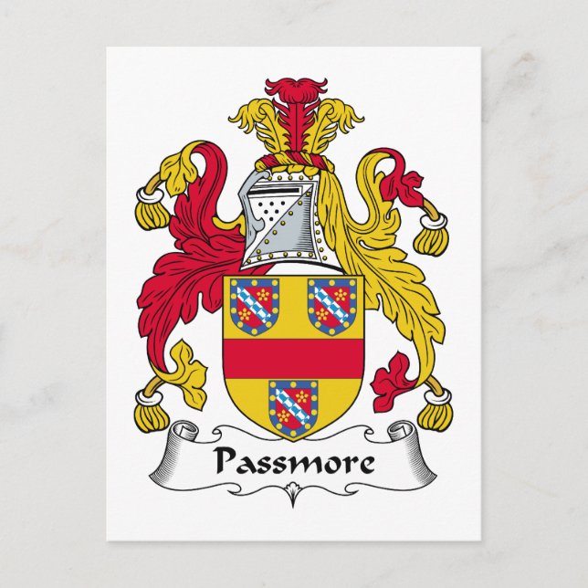 Passmore Family Crest Vykort (Framsida)