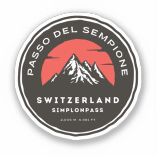 Passo del Sempione italian swiss Mountains moto Klistermärken