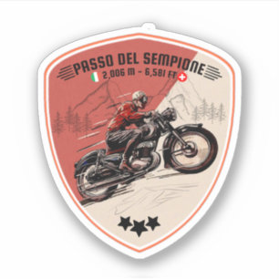 Passo del Sempione italienska schweiziska Berg mot Klistermärken