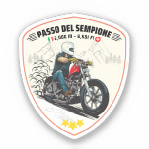 Passo del Sempione italienska schweiziska bergen m Klistermärken