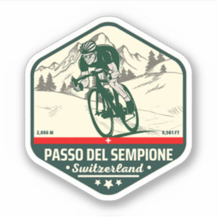Passo del Sempione italienska schweiziska Mountain Klistermärken