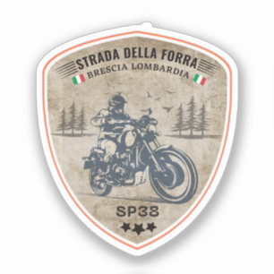 passo della forra på motorcykel italienska apls klistermärken
