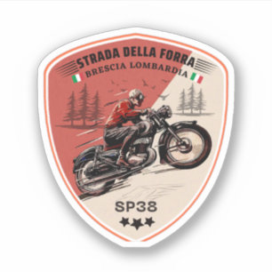 passo della forra på motorcykel italienska apls klistermärken