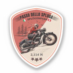 Passo dello Spluga italienska schweiziska bergen Klistermärken