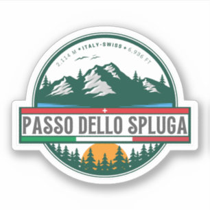 Passo dello Spluga italienska schweiziska bergen m Klistermärken