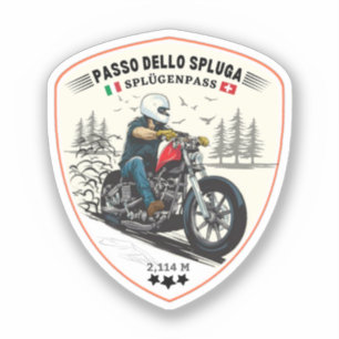 Passo dello Spluga italienska schweiziska bergen m Klistermärken