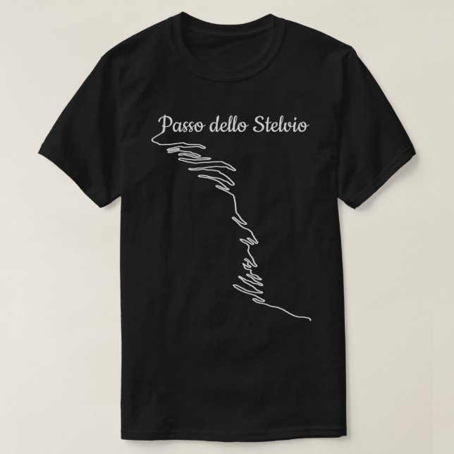 Passo dello Stelvio Bike Motorcycle och Cycling T Shirt (Design framsida)