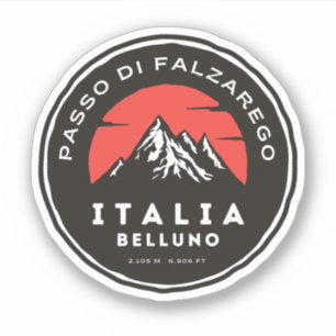Passo di Falzarego-italiensk bergspass dolomit Klistermärken
