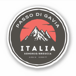 Passo di Gavia - Gavia Pass italiensk berg Alperna Klistermärken