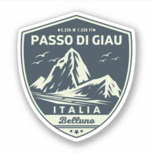 Passo di Giau - Giau Pass italienska berg Alperna Klistermärken