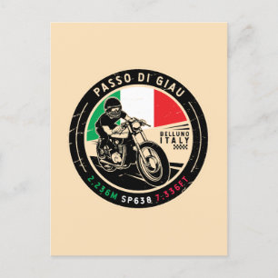 Passo di Giau Italien   Giau Pass   Motorcykel Vykort