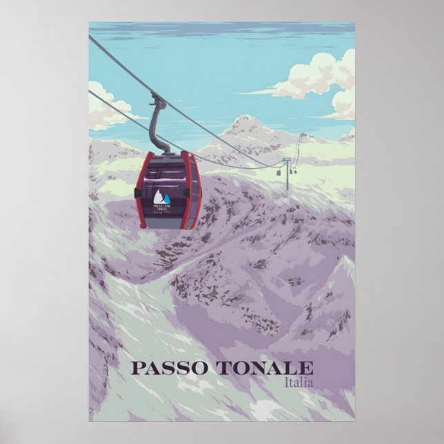 Passo Tonale Italien Skidort Resoraffisch Poster (Framsidan)