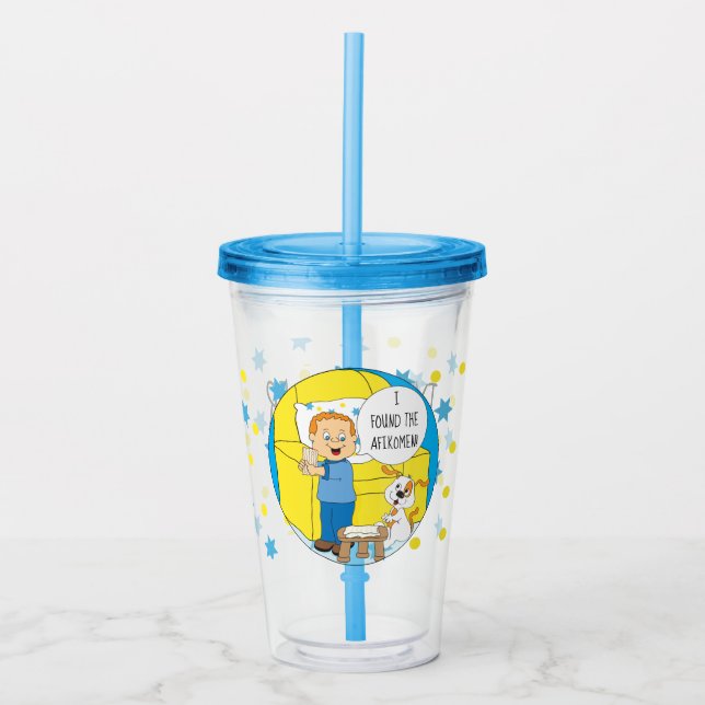 Passover Acrylic Tumbler Han hittade Afikomen Take Away Mugg (Framsida)