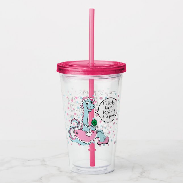 Passover Akryltumbler 16 oz Definiera Dipyokarpas Take Away Mugg (Framsida)