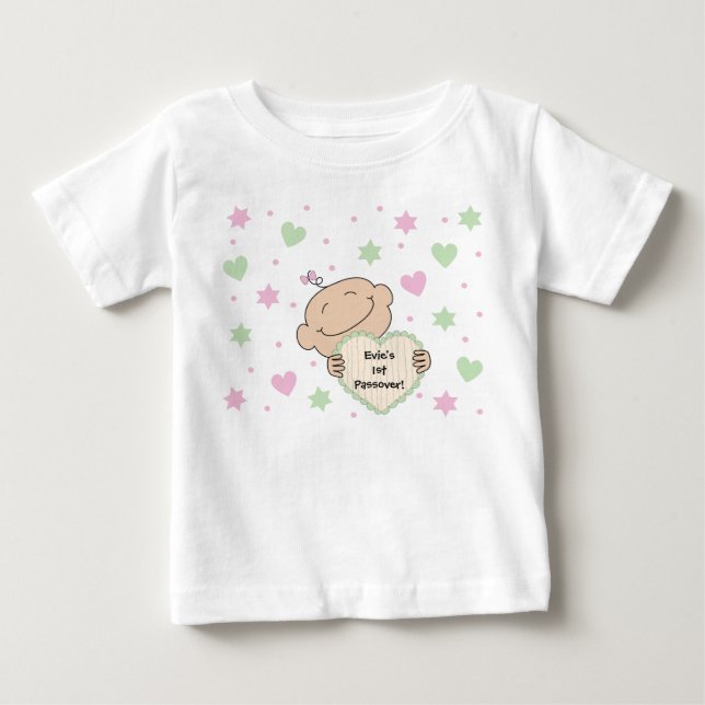 Passover Baby Hearts och Stars T Shirt (Framsida)