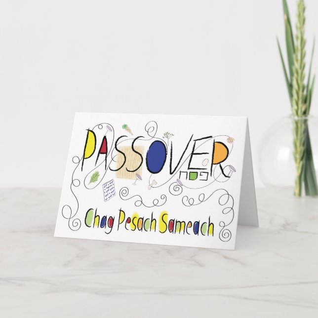Passover Chag Sameach Seder-hälsningskort Kort (Framsida)