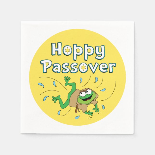 Passover Cocktail Napkins "Hoppy Passover" Pappersservett (Framsidan)