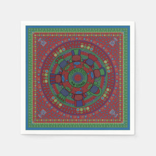 Passover Cocktail Napkins Seder Bord Mönster Pappersservett