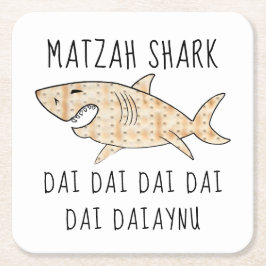 Passover Daiaynu Matzah Shark Underlägg Papper Kvadrat