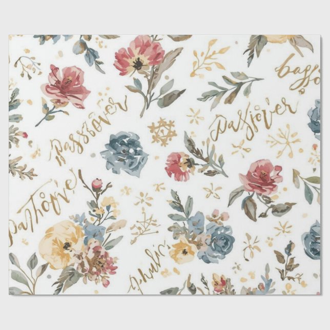"Passover" floral Wrapping Paper Presentpapper (Platt)
