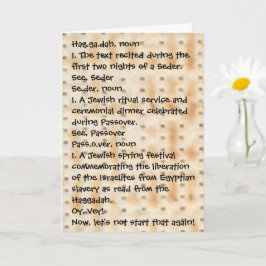 Passover Funny Define Haggadah Matzah Kort