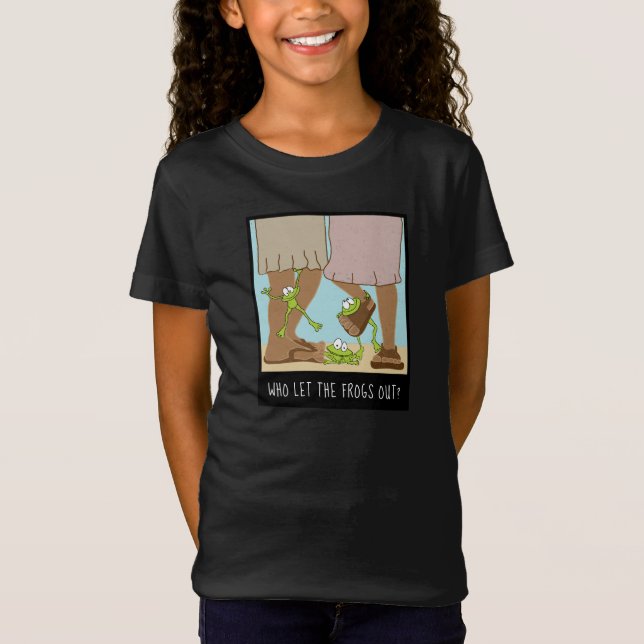 Passover FUNNY som lät Frogs ut Girls T-Shirt (Framsida)