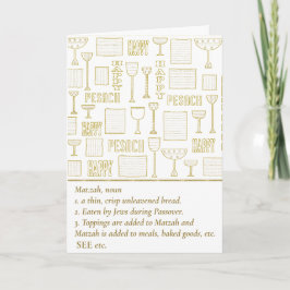 Passover Greeting Card Define Matzah Kort