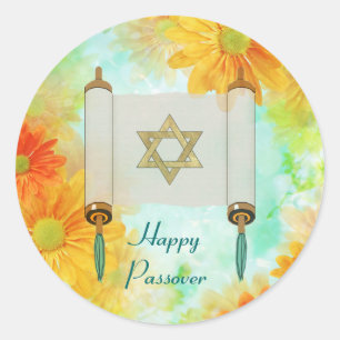 Passover Hälsning Runt Klistermärke