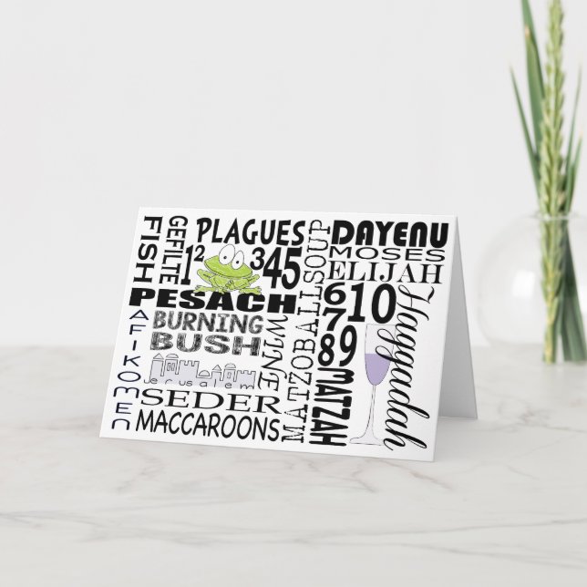 Passover hälsningskort "Dayenu m.fl.." Kort (Framsida)