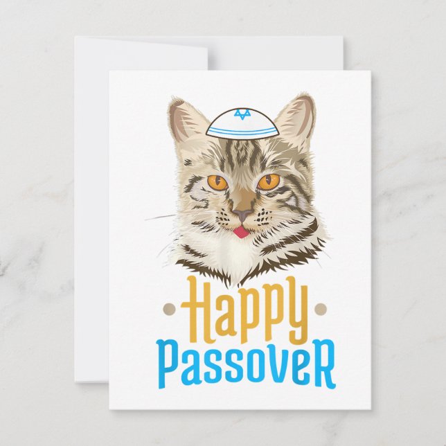 Passover Happy Passover Cat Funny Seder Jewish Inbjudningar (Framsida)