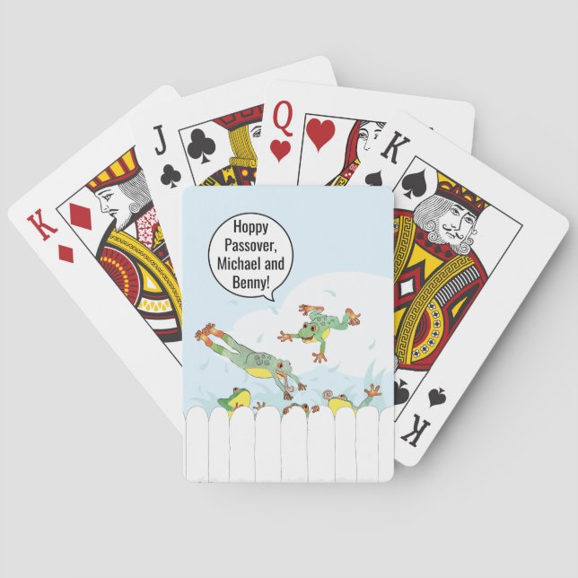 Passover Hoppy Frogs Playing Cards Casinokort (Baksidan)