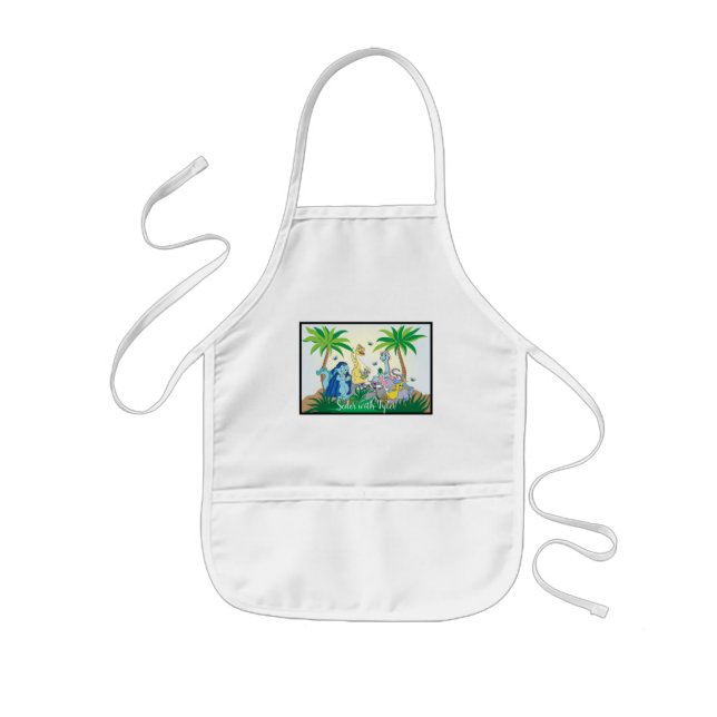 Passover Kids' Apron Dinosaur Seder Barnförkläde (Framsidan)