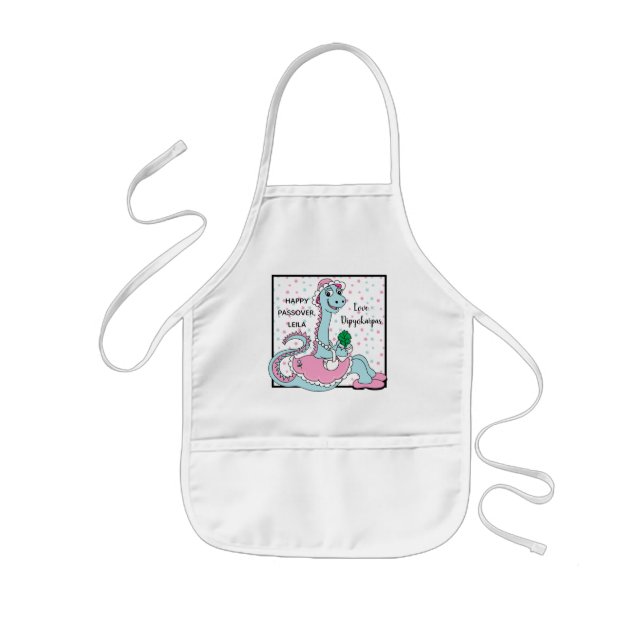 Passover Kids Apron Dipyokarpas Dinosaur Barnförkläde (Framsidan)