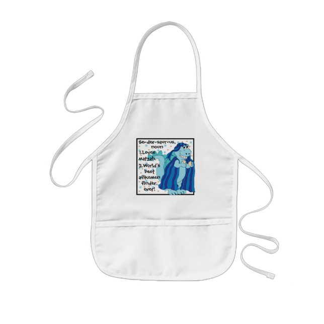 Passover Kids' Apron Sedersaurus Dinosaur Barnförkläde (Framsidan)