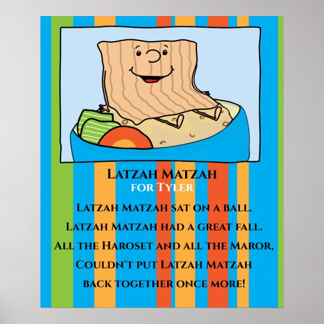 Passover Latzah Matzah Poster 20 x 24 Matte Avslut (Framsidan)