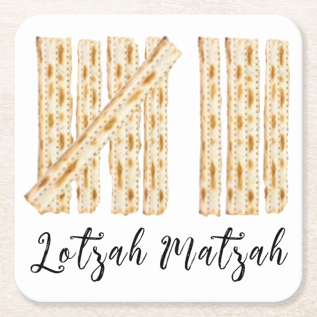 Passover Lotzah Matzah 8 dagar Underlägg Papper Kvadrat (Framsidan)