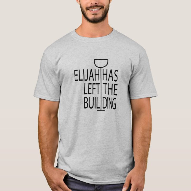 Passover Manar Basic Funny T-Shirt Elijah byggnads (Framsida)
