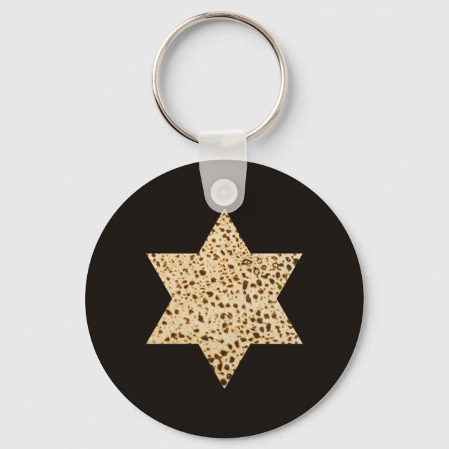 Passover Matzah Bread Star of David Nyckelring (Framsida)