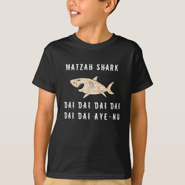 Passover Matzah Shark Kids'Basic T-Shirt (Framsida)