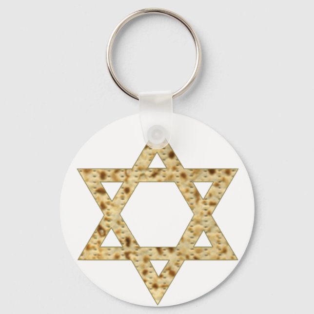 Passover Matzoh Star of David Nyckelring (Framsida)