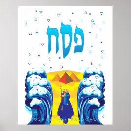 Passover Moses & Israelites' Exodus Contemporary Poster