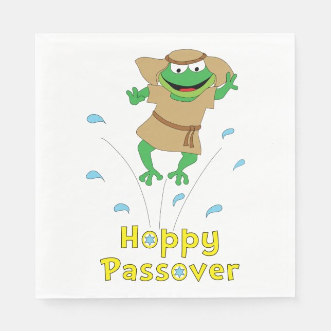 Passover Napkins Standard "Hoppy Passover" Pappersservett (Framsidan)