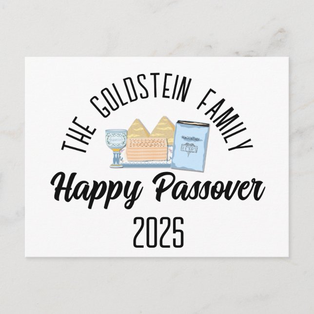 Passover Personlig Family Namn Helg Vykort (Framsida)