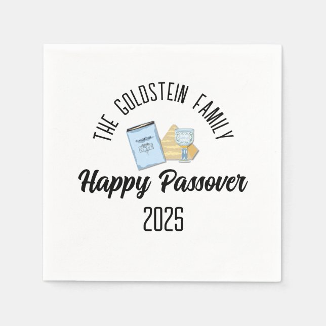 Passover Personlig Family Namn Pappersservett (Framsidan)