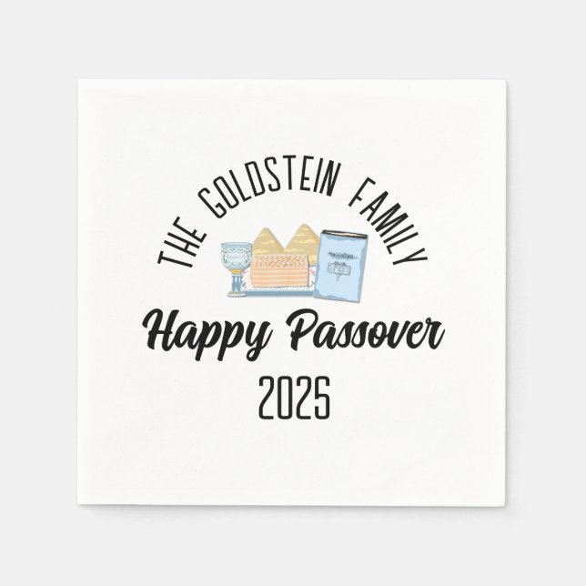 Passover Personlig Family Namn Pappersservett (Framsidan)