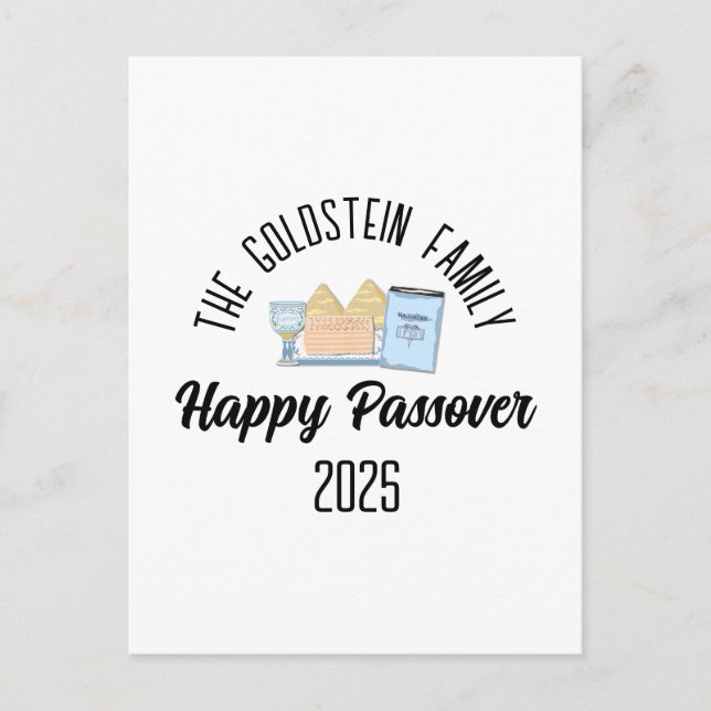 Passover Personlig Family Namn Vykort (Framsida)